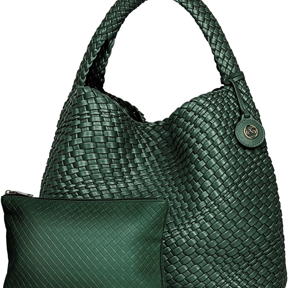 Green Woven Tote Bag. Worn once.